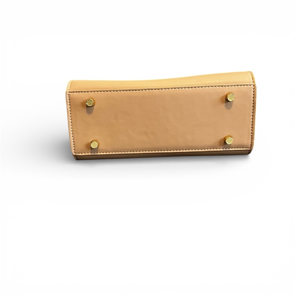 Lark & Ives Structured Mini Tote Tan Vegan Leather Top
Handle Handbag 8”x6.5” - Picture 8 of 12